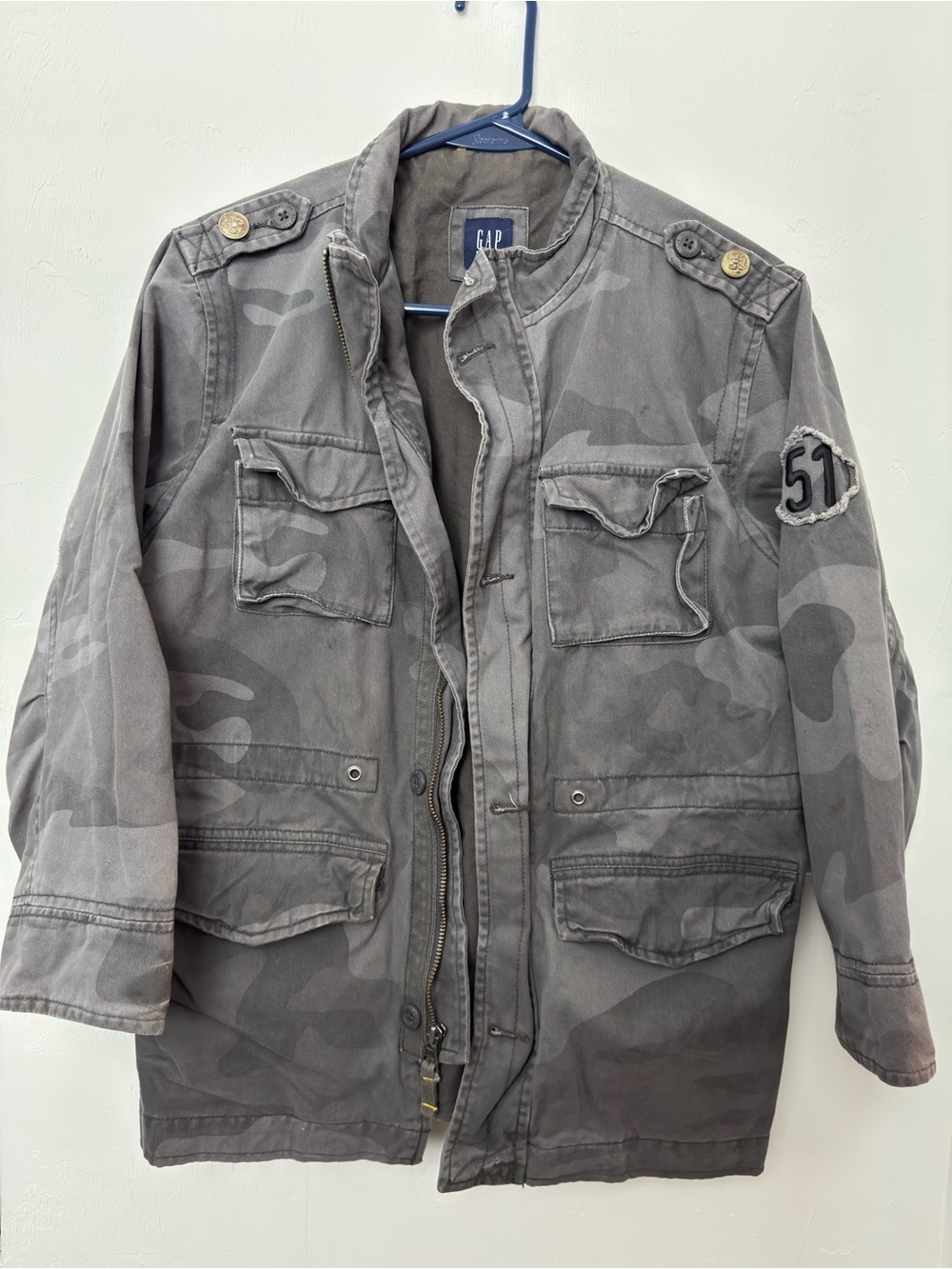 GAP Vintage Y2K Military Inspired Camo Field Jacket Kids Sz L 10